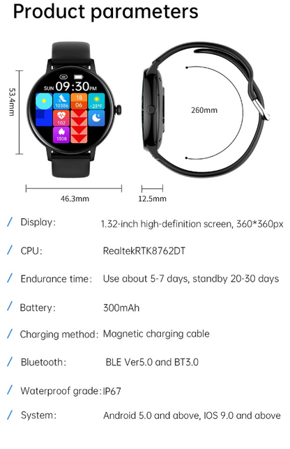 Ceas Smartwatch si Bratara Fitness XoXo idealSTORE, Ecran Tactil Complet IPS Apelare Bluetooth, Notificari Monitorizeaza Ritmul Cardiac, Oxigenul din Sange, Somn, Muzica, IP67, Multi-Sport, Asistent vocal, Android-IOS, Long Battery, Black Edition