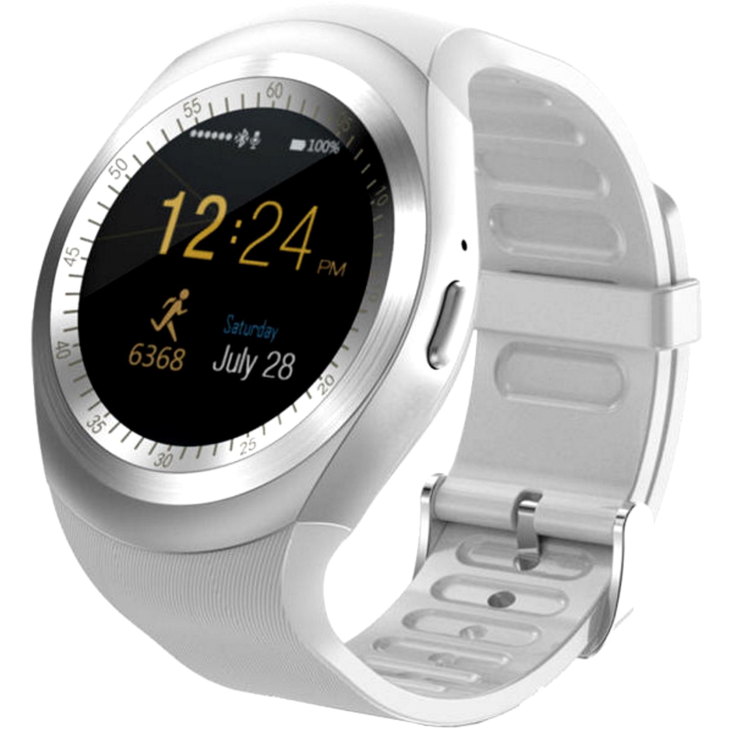 Ceas Smartwatch sport Yondu V1, cartela SIM, 1.3 inch HD display, touchscreen, compatibil Android, culoare :alb