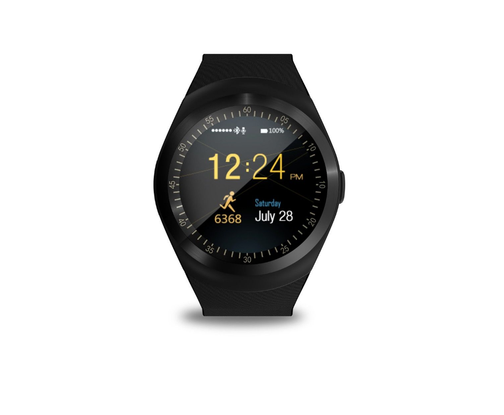 Ceas Smartwatch sport Yondu V1, cartela SIM, 1.3 inch HD display, touchscreen, compatibil Android, culoare : Negru