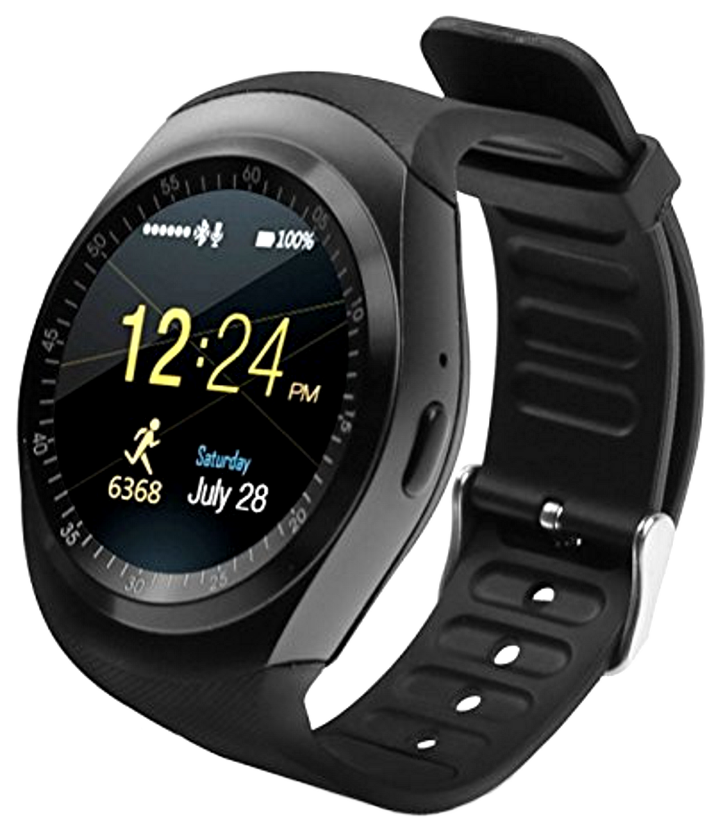 Ceas Smartwatch sport Yondu V1, cartela SIM, 1.3 inch HD display, touchscreen, compatibil Android, culoare : Negru