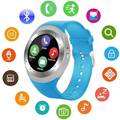 Ceas Smartwatch sport Yondu V1, cartela SIM, 1.3 inch HD display, touchscreen, compatibil Android, culoare :albastru