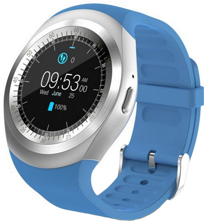 Ceas Smartwatch sport Yondu V1, cartela SIM, 1.3 inch HD display, touchscreen, compatibil Android, culoare :albastru