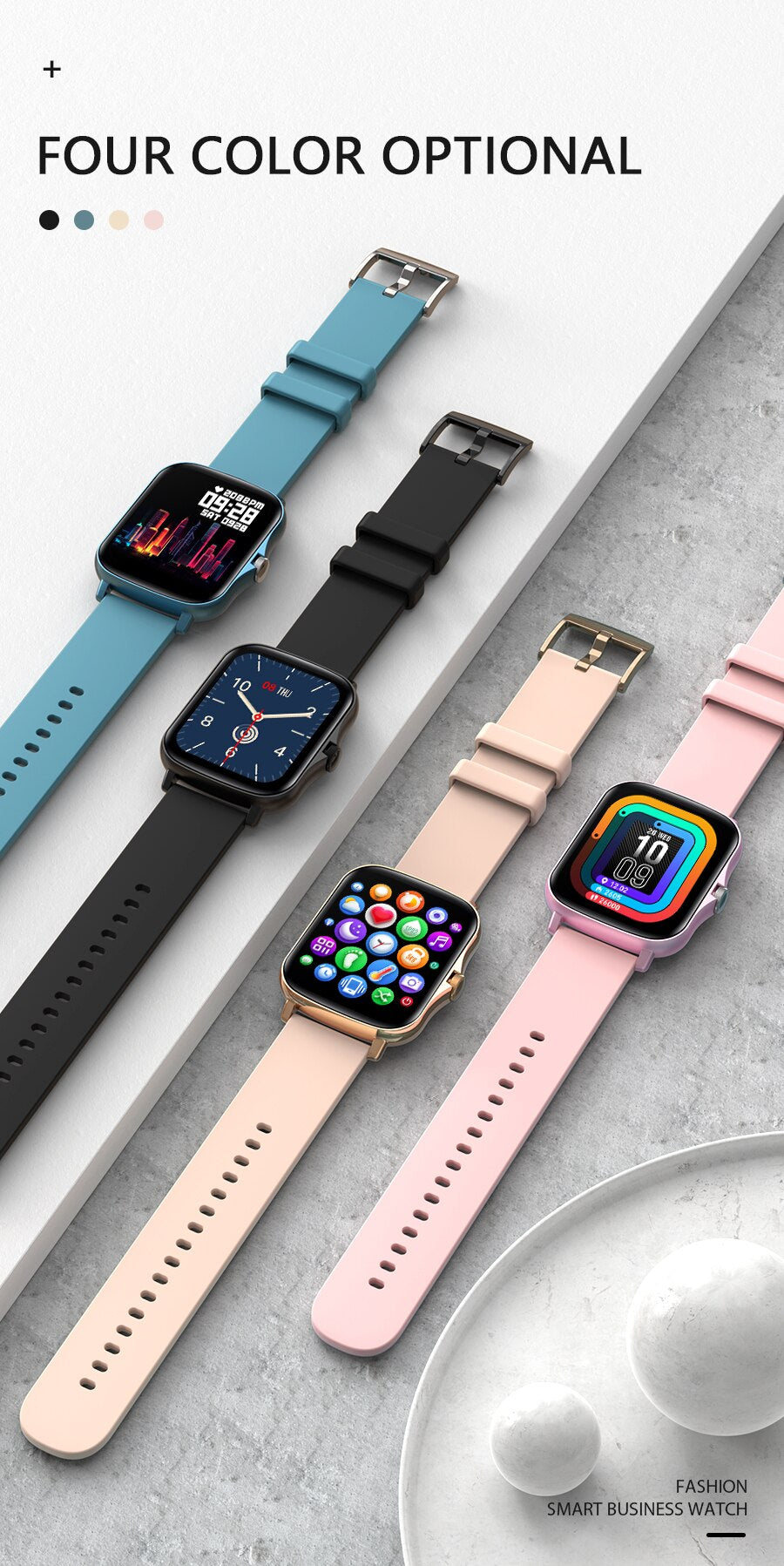 Ceas SmartWatch Y20 SquareStyle idealStore, Waterproof, Ecran HD, 1.7 inch, Compatibil Android/iOS, Bluetooth, Notificari, Sport, Pedometru, Monitorizeaza Ritmul Cardiac, Gold