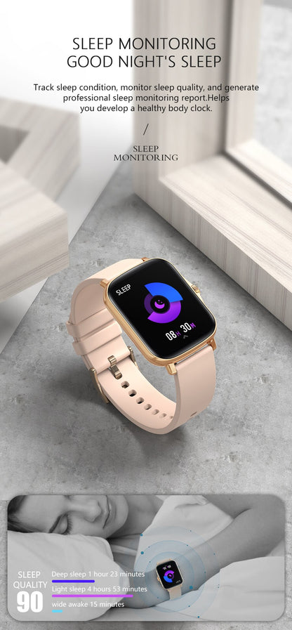 Ceas SmartWatch Y20 SquareStyle idealStore, Waterproof, Ecran HD, 1.7 inch, Compatibil Android/iOS, Bluetooth, Notificari, Sport, Pedometru, Monitorizeaza Ritmul Cardiac, Gold