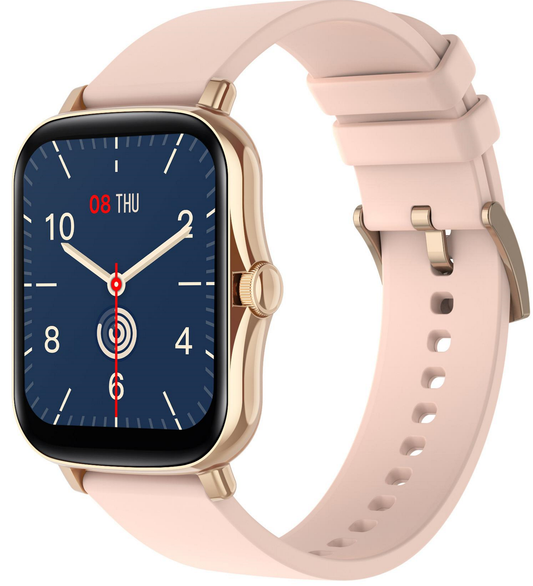 Ceas SmartWatch Y20 SquareStyle idealStore, Waterproof, Ecran HD, 1.7 inch, Compatibil Android/iOS, Bluetooth, Notificari, Sport, Pedometru, Monitorizeaza Ritmul Cardiac, Gold