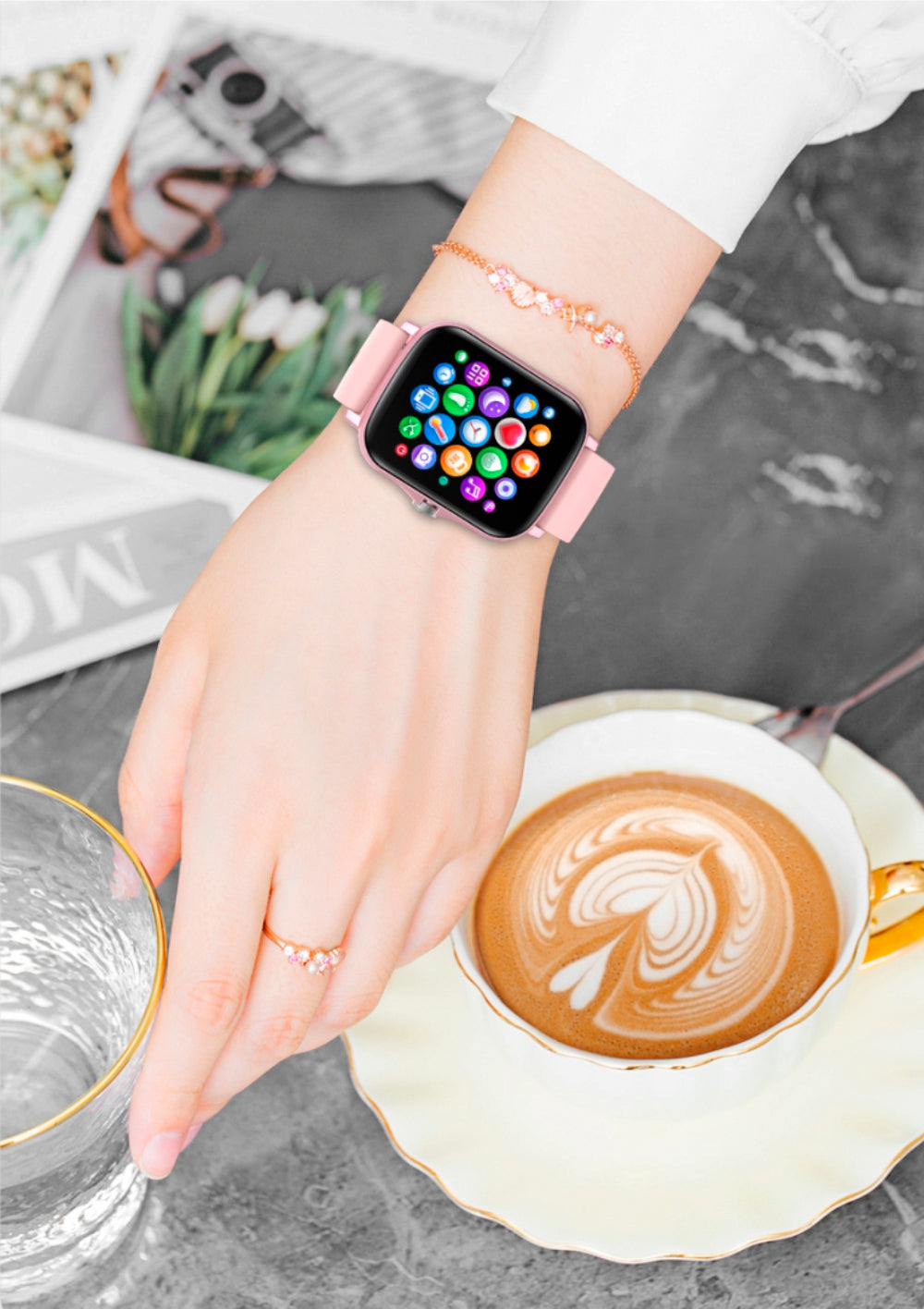 Ceas SmartWatch Y20 SquareStyle idealStore, Waterproof, Ecran Tactil HD, 1.7 inch, Compatibilitate Android/iOS, Bluetooth, Notificari Whatsapp/Facebook, Date Sincronizate, Mod Sport, Pedometru, Monitorizeaza Ritmul Cardiac, Negru