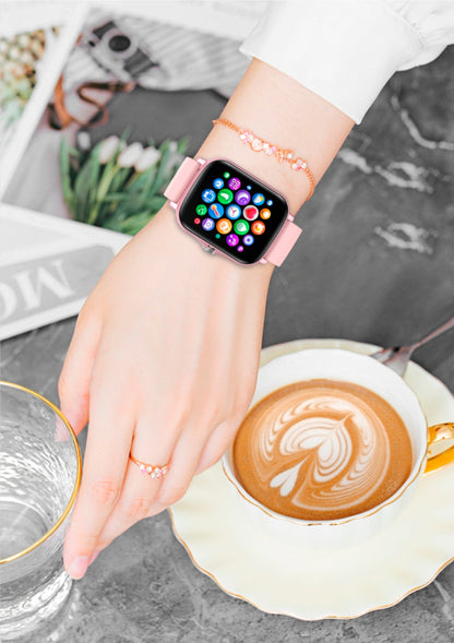 Ceas SmartWatch Y20 SquareStyle idealStore, Waterproof, Ecran Tactil HD, 1.7 inch, Compatibilitate Android/iOS, Bluetooth, Notificari Whatsapp/Facebook, Date Sincronizate, Mod Sport, Pedometru, Monitorizeaza Ritmul Cardiac