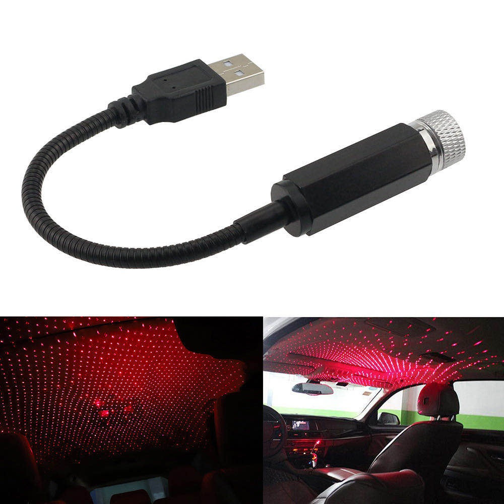 Lampa LED USB idealSTORE cu proiectie lumina rosie pe plafon auto