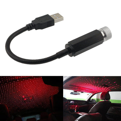 Lampa LED USB idealSTORE cu proiectie lumina rosie pe plafon auto