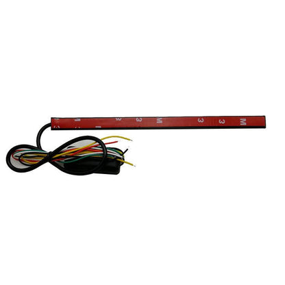 Banda lumina de zi DRL idealSTORE 30cm cu functie de semnalizare dinamica si fir separat pentru flash, Lumina alba + semnalizare dinamica galbena, Tensiune 12V
