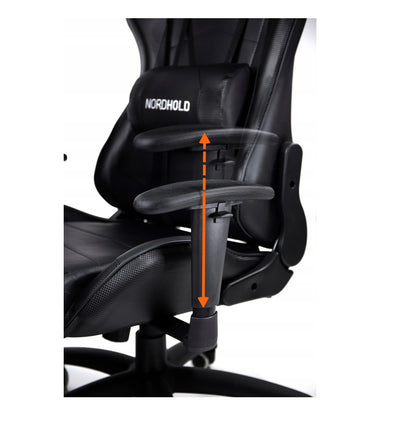 Scaun Gaming Reglabil cu mecanism TILT idealSTORE Racing eSPORT COLLECTION, Asigura pozitia si confortul corect al corpului, Echipat cu cotiere reglabile, perne confortabile, Posibilitatea modificarii unghiului spatarului pana la 180 , Negru