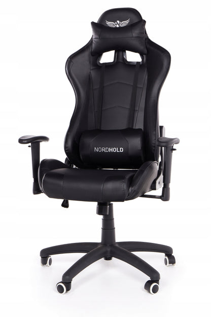 Scaun Gaming Reglabil cu mecanism TILT idealSTORE Racing eSPORT COLLECTION, Asigura pozitia si confortul corect al corpului, Echipat cu cotiere reglabile, perne confortabile, Posibilitatea modificarii unghiului spatarului pana la 180 , Negru