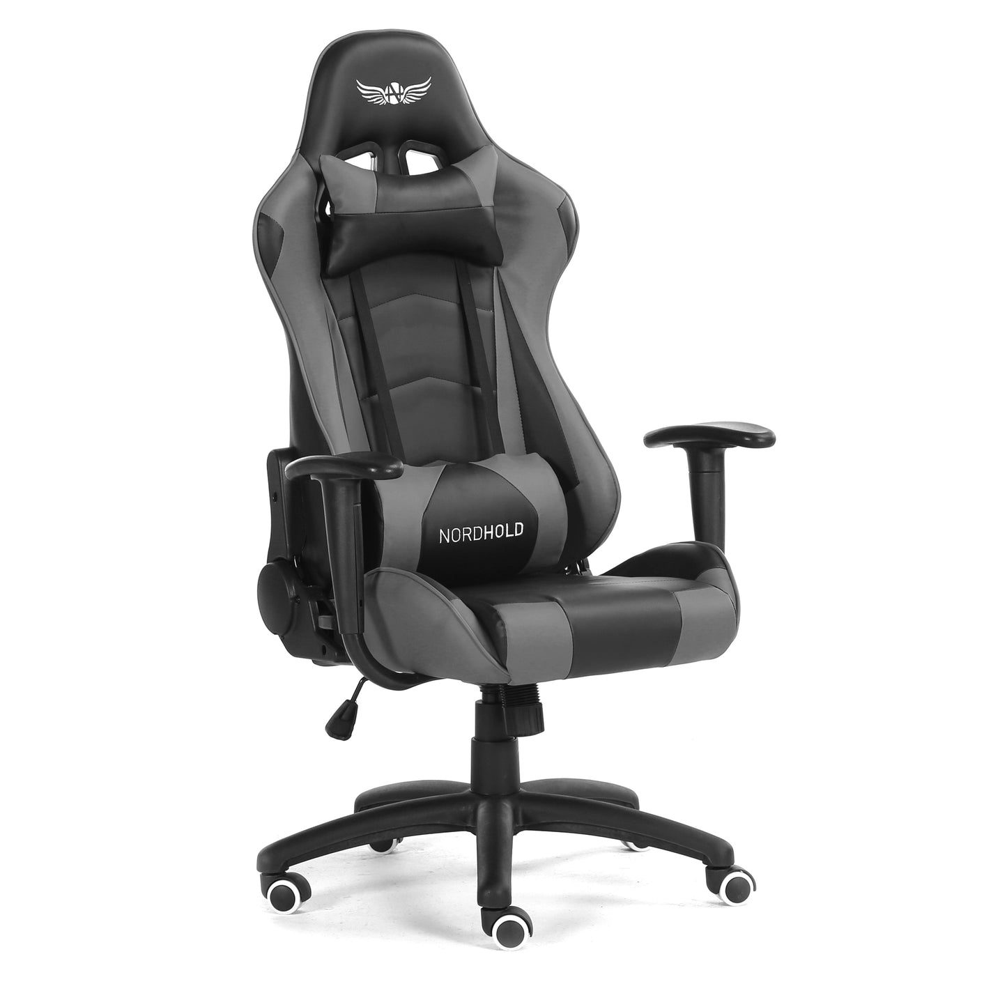 Scaun Gaming Reglabil cu mecanism TILT idealSTORE Racing eSPORT COLLECTION, Asigura pozitia si confortul corect al corpului, Echipat cu cotiere reglabile, perne confortabile, Posibilitatea modificarii unghiului spatarului pana la 180 , Gri