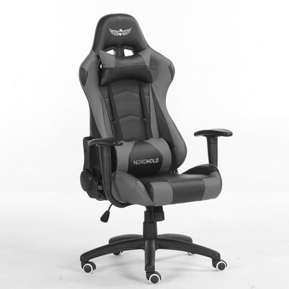 Scaun Gaming Reglabil cu mecanism TILT idealSTORE Racing eSPORT COLLECTION, Asigura pozitia si confortul corect al corpului, Echipat cu cotiere reglabile, perne confortabile, Posibilitatea modificarii unghiului spatarului pana la 180 , Gri