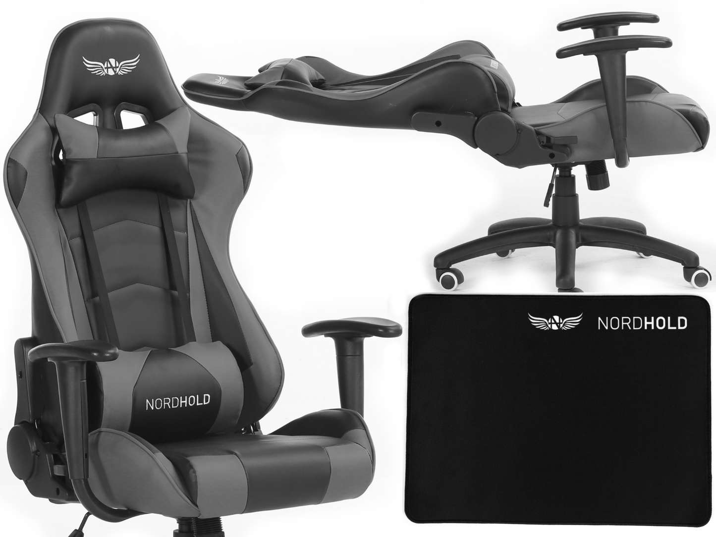 Scaun Gaming Reglabil cu mecanism TILT idealSTORE Racing eSPORT COLLECTION, Asigura pozitia si confortul corect al corpului, Echipat cu cotiere reglabile, perne confortabile, Posibilitatea modificarii unghiului spatarului pana la 180 , Gri