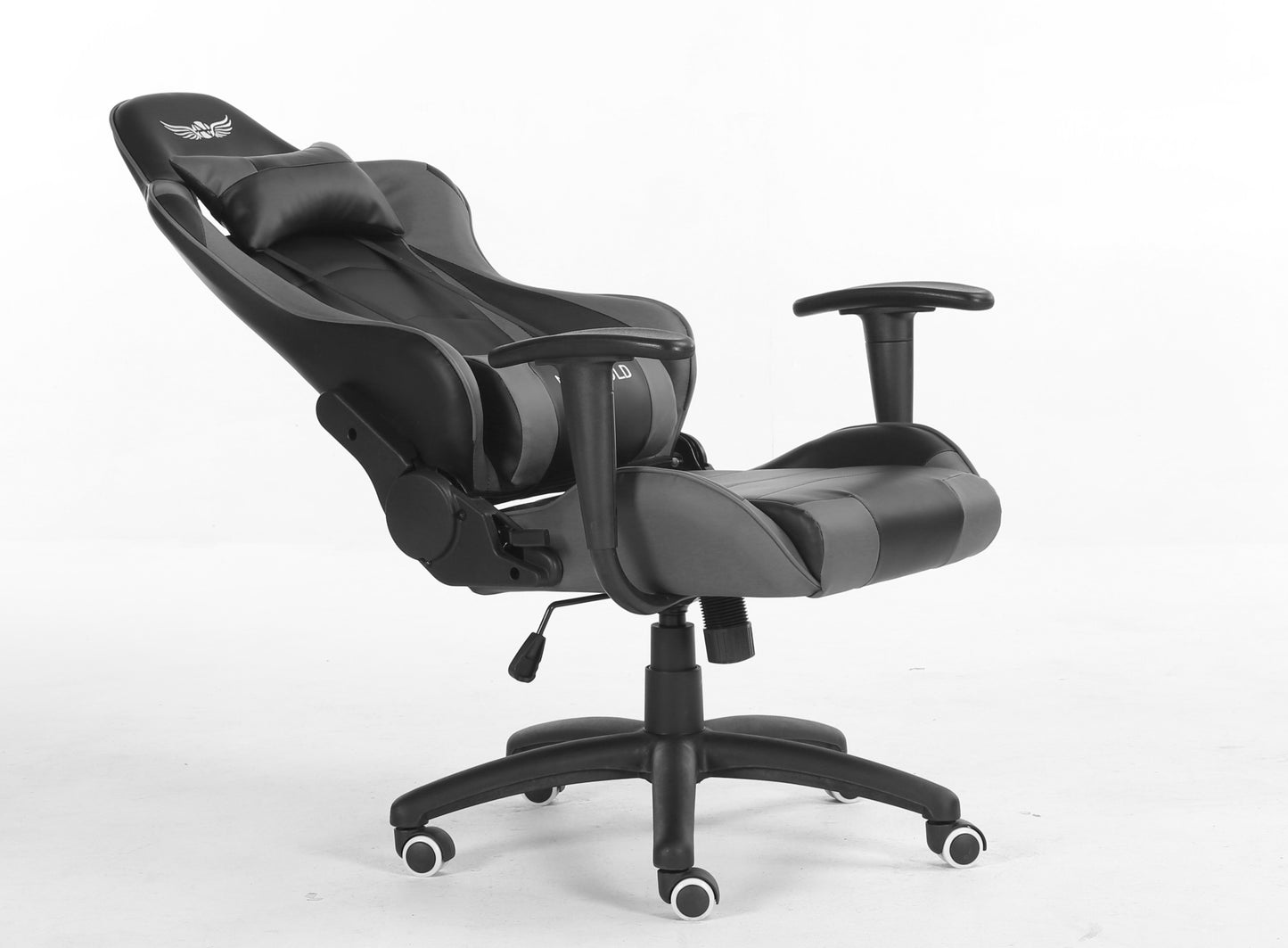 Scaun Gaming Reglabil cu mecanism TILT idealSTORE Racing eSPORT COLLECTION, Asigura pozitia si confortul corect al corpului, Echipat cu cotiere reglabile, perne confortabile, Posibilitatea modificarii unghiului spatarului pana la 180 , Gri