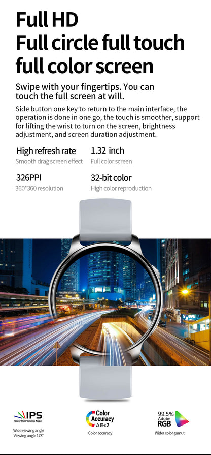 Smartwatch Yolo GOLD IdealStore Full HD, Ecran de 1,32 Inch cu rezolutie 360x360, Monitorizare tensiune arteriala si frecventa cardiaca, Rezistent la apa IP67, Preluare apeluri Bluetooth, Mod multi-sport, Sistem de operare Android sau IOS