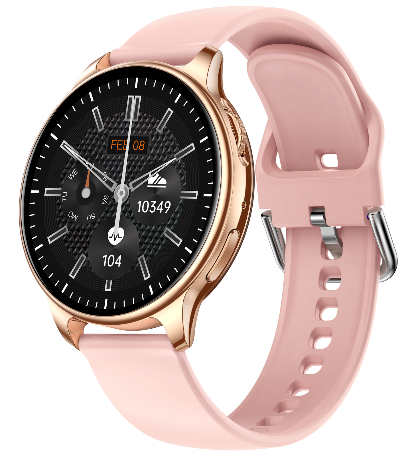 Smartwatch Yolo GOLD IdealStore Full HD, Ecran de 1,32 Inch cu rezolutie 360x360, Monitorizare tensiune arteriala si frecventa cardiaca, Rezistent la apa IP67, Preluare apeluri Bluetooth, Mod multi-sport, Sistem de operare Android sau IOS