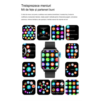 Smartwatch idealSTORE ZFit, Ecran AMOLED, Apel Bluetooth, Asistent Vocal, Functie Apel SOS, 100 Moduri Sportive, Monitorizare Sanatate, Memento Inteligent, Rezistent la apa IP67, Preluare Apeluri Telefonice, Bratara din Silicon, Culoare Albastru