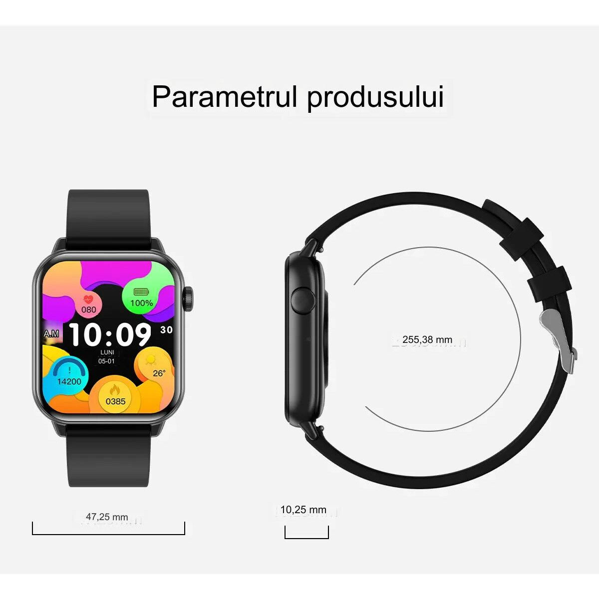 Smartwatch idealSTORE ZFit, Ecran AMOLED, Apel Bluetooth, Asistent Vocal, Functie Apel SOS, 100 Moduri Sportive, Monitorizare Sanatate, Memento Inteligent, Rezistent la apa IP67, Preluare Apeluri Telefonice, Bratara din Silicon, Culoare Bej