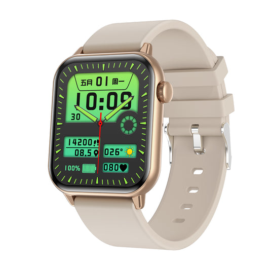 Smartwatch idealSTORE ZFit, Ecran AMOLED, Apel Bluetooth, Asistent Vocal, Functie Apel SOS, 100 Moduri Sportive, Monitorizare Sanatate, Memento Inteligent, Rezistent la apa IP67, Preluare Apeluri Telefonice, Bratara din Silicon, Culoare Bej