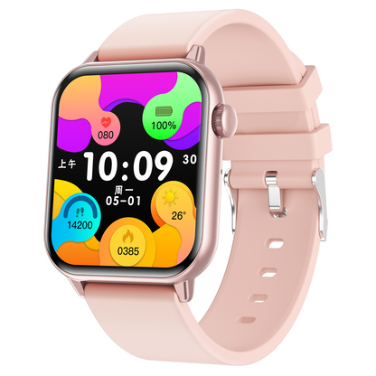 Smartwatch idealSTORE ZFit, Ecran AMOLED, Apel Bluetooth, Asistent Vocal, Functie Apel SOS, 100 Moduri Sportive, Monitorizare Sanatate, Memento Inteligent, Rezistent la apa IP67, Preluare Apeluri Telefonice, Bratara din Silicon, Culoare Roz