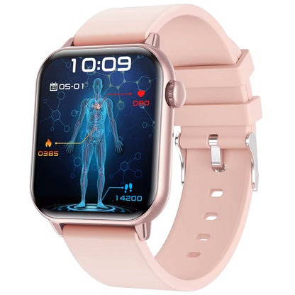 Smartwatch idealSTORE ZFit, Ecran AMOLED, Apel Bluetooth, Asistent Vocal, Functie Apel SOS, 100 Moduri Sportive, Monitorizare Sanatate, Memento Inteligent, Rezistent la apa IP67, Preluare Apeluri Telefonice, Bratara din Silicon, Culoare Roz