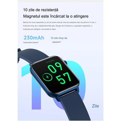 Smartwatch idealSTORE ZFit, Ecran AMOLED, Apel Bluetooth, Asistent Vocal, Functie Apel SOS, 100 Moduri Sportive, Monitorizare Sanatate, Memento Inteligent, Rezistent la apa IP67, Preluare Apeluri Telefonice, Bratara din Silicon, Culoare Roz