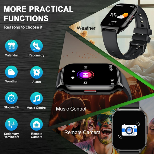 Ceas SmartWatch ZonStyleFit idealSTORE, Ecran Tactil 2,01, Android/IOS, Difuzor-Microfon, Control Muzica, Camera, Apeluri, Mesaje, Whatss, Facebook, Vreme, Fitness Traker, IP67, Ritm Cardiac, Tensiune Arteriala, SpO2, Monitorizare Somn, Sport