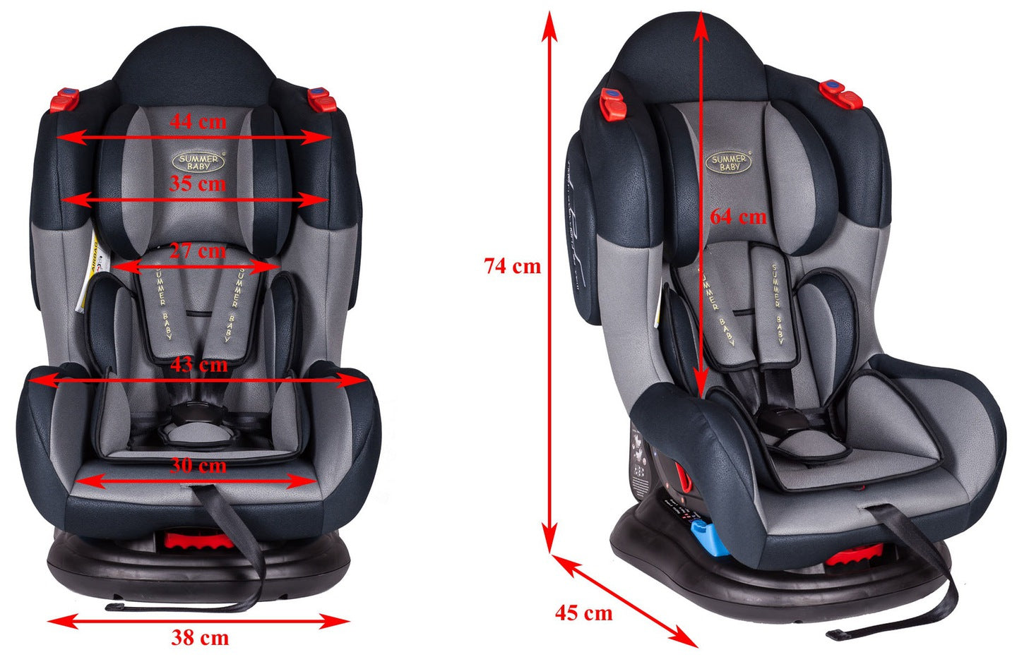 Scaun auto Profesional BABY JOLIE PORTO IDL GRAY COLLECTION, 0-25 Kg, Dimensiuni 74 x 38 x 45 cm, Echipat cu centura de siguranta cu prindere in 5 puncte, SPS- sistem de protectie la impact lateral, 3 pozitii de inclinare a scaunului, Culoare-Gri