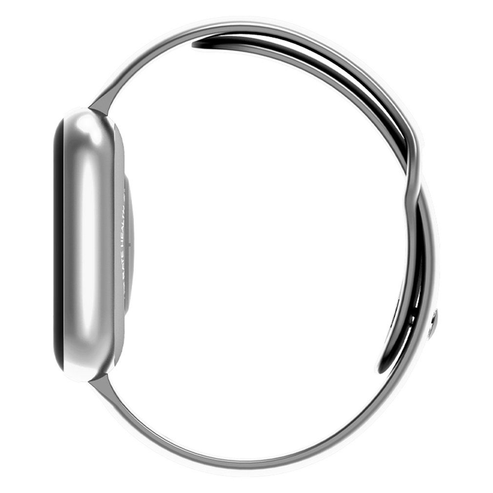 Ceas Smartwatch si Bratara Fitness Fashion Ideal 5.0, Monitorizare ritm cardiac si tensiune arteriala, Afisaj multiplu, Notificari apeluri/mesaje, Music Play Control, Silicon Alba