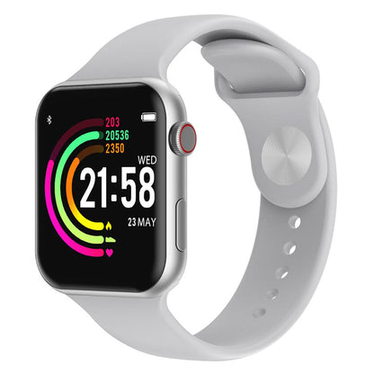 Ceas Smartwatch si Bratara Fitness Fashion Ideal 5.0, Monitorizare ritm cardiac si tensiune arteriala, Afisaj multiplu, Notificari apeluri/mesaje, Music Play Control, Silicon Alba