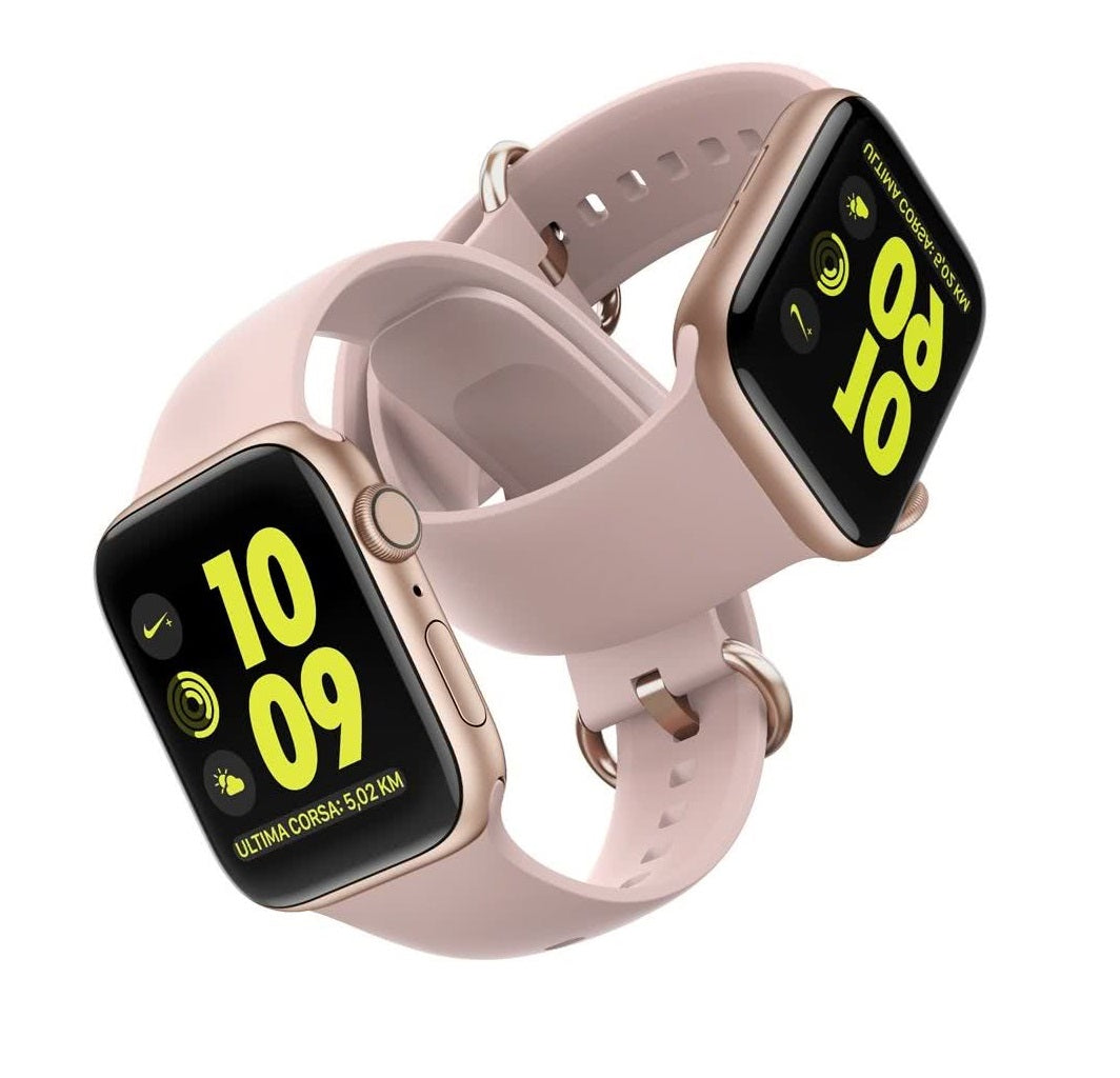 Ceas Smartwatch si Bratara Fitness Fashion Ideal 5.0, Monitorizare ritm cardiac si tensiune arteriala, Afisaj multiplu, Notificari apeluri/mesaje, Music Play Control, Silicon Roz