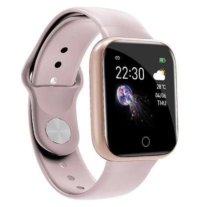 Ceas Smartwatch si Bratara Fitness Fashion Ideal 5.0, Monitorizare ritm cardiac si tensiune arteriala, Afisaj multiplu, Notificari apeluri/mesaje, Music Play Control, Silicon Roz