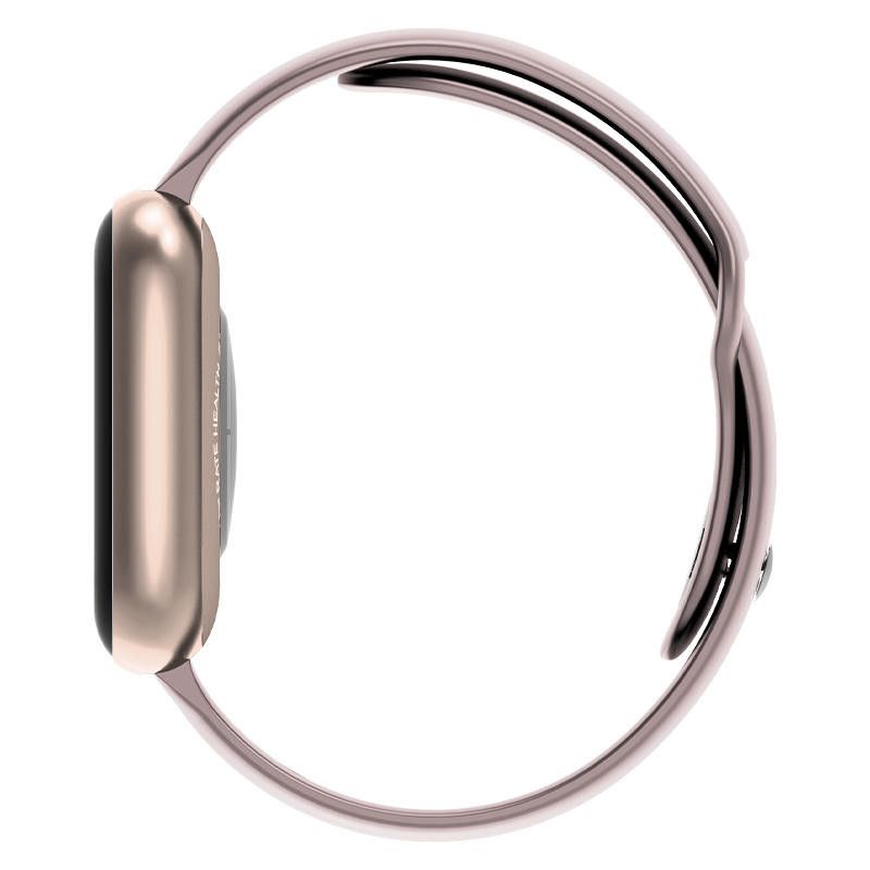 Ceas Smartwatch si Bratara Fitness Fit Fashion I5, Alegere multipla a afisajului, Monitorizare ritm cardiac si tensiune arteriala, Notificari apeluri/mesaje, Asistenta Bluetooth, Music Play Control, Silicon Rose Gold