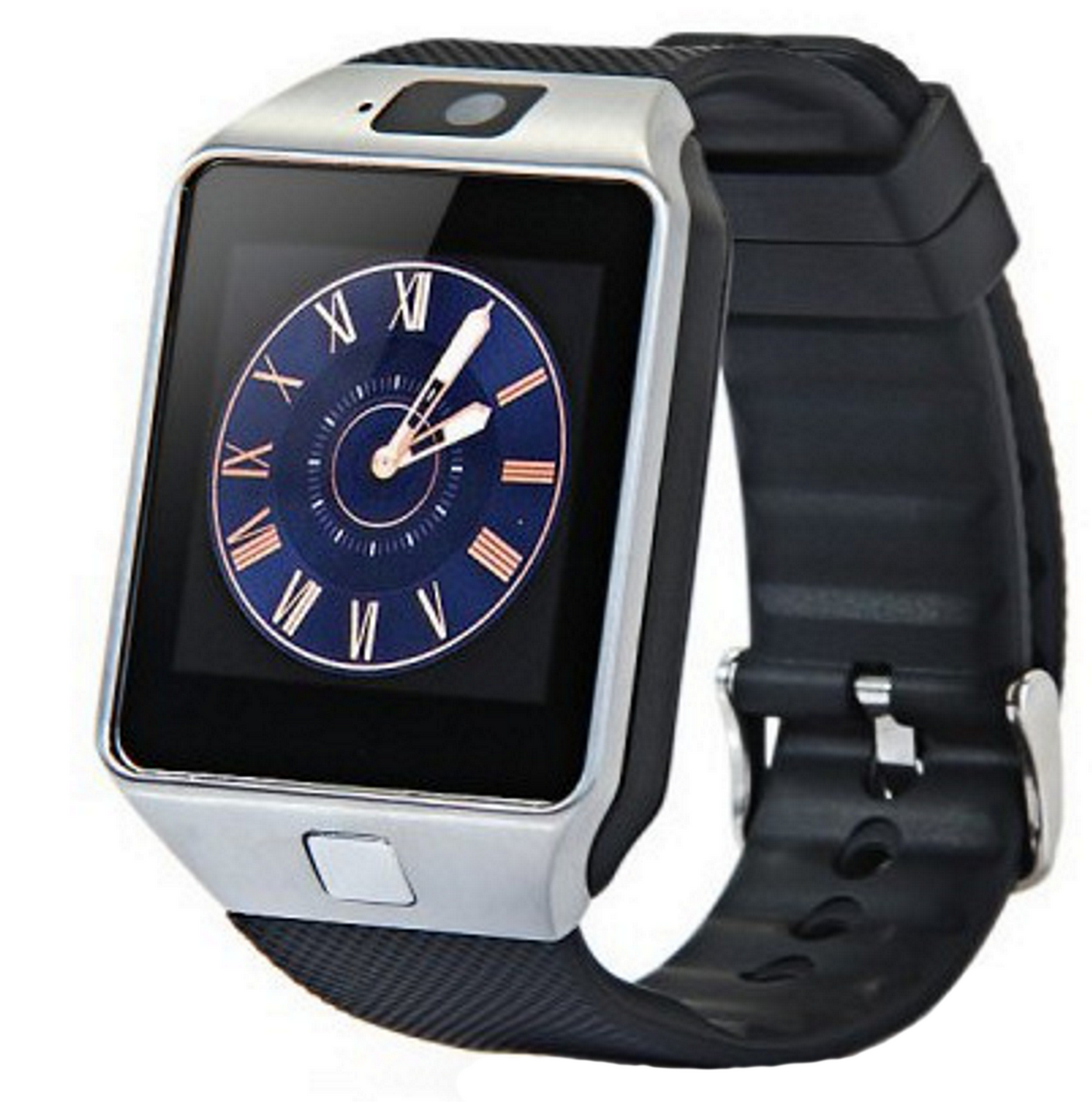 Smartwatch Metalic cu Telefon-micro sim IDLZ-0900 PLUS, Card Micro-SD, Bluetooth, Touchscreen, WhatsApp, Notificari, Camera 1,3 MPX, Monitorizare Somn, Sedentarism, Anti-pierdere, Browser, Facebook, Silver