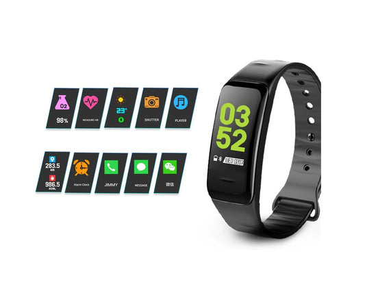 Smartwatch si Bratara Fitness Smart Crimson Light 1, Monitorizare Puls, Pasi, Calorii, Notificare Mesaje, IP67 Waterproof, Culoare Albastru