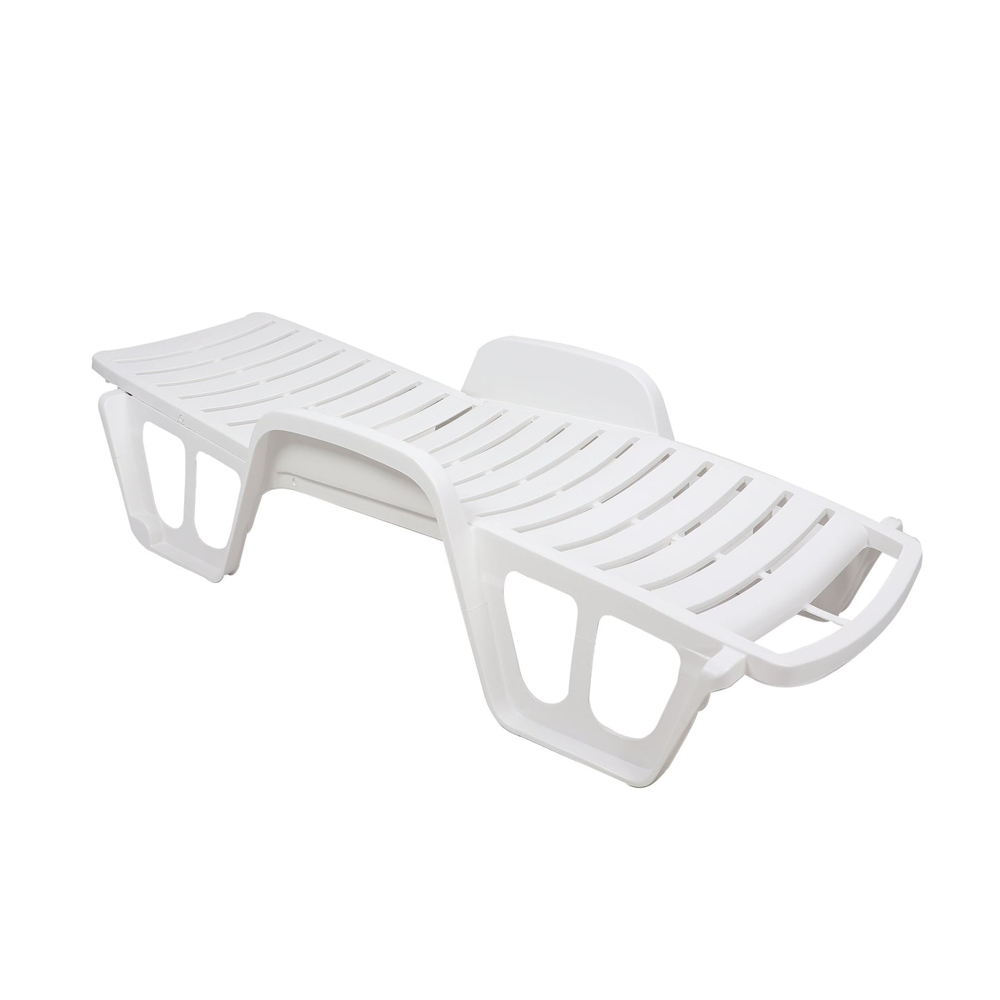 Sezlong plaja iMK, structura plastic, alb, 192 x 71 x 100 cm