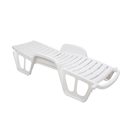 Sezlong plaja iMK, structura plastic, alb, 192 x 71 x 100 cm