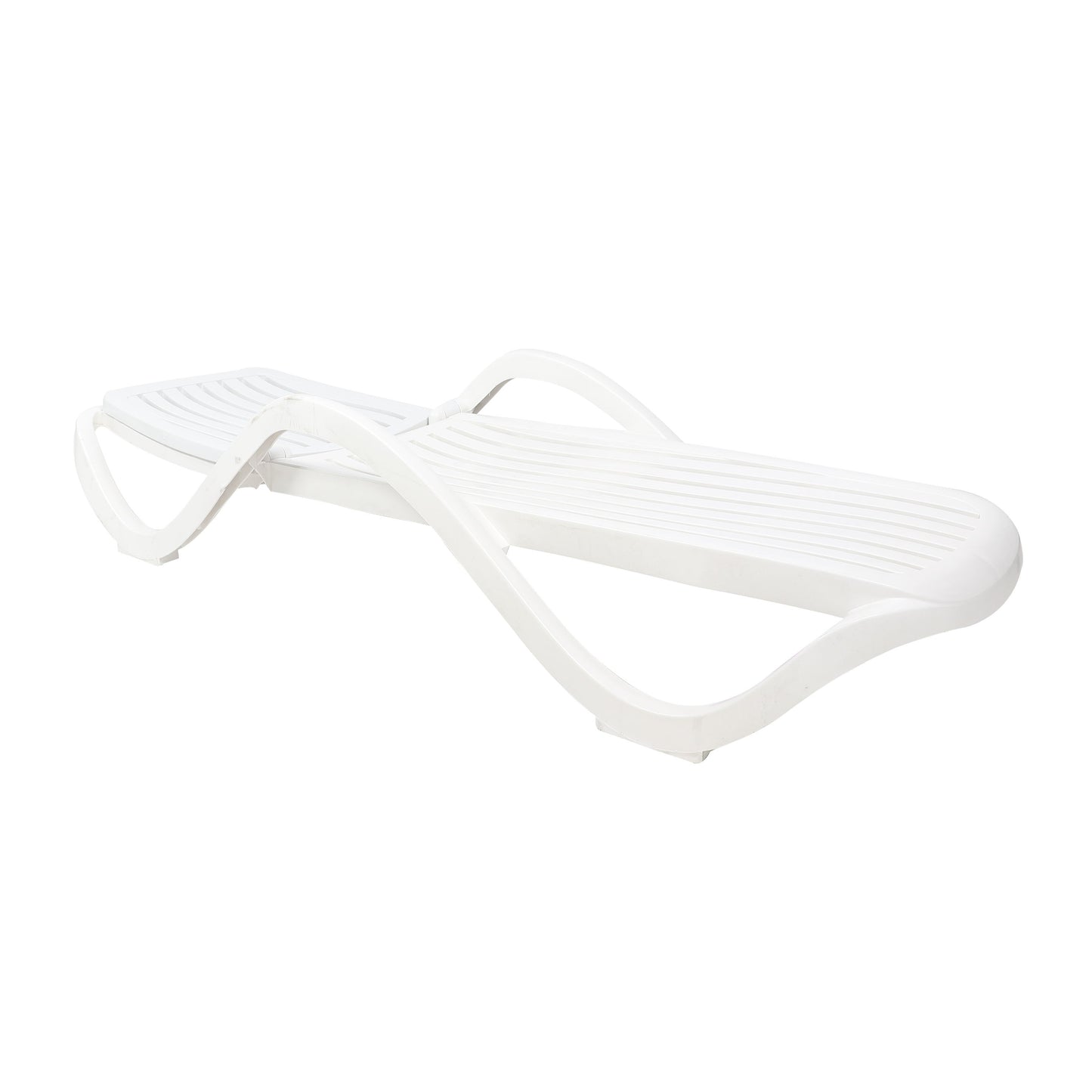 Sezlong de plaja din plastic, alb, 191 x 70.5 cm