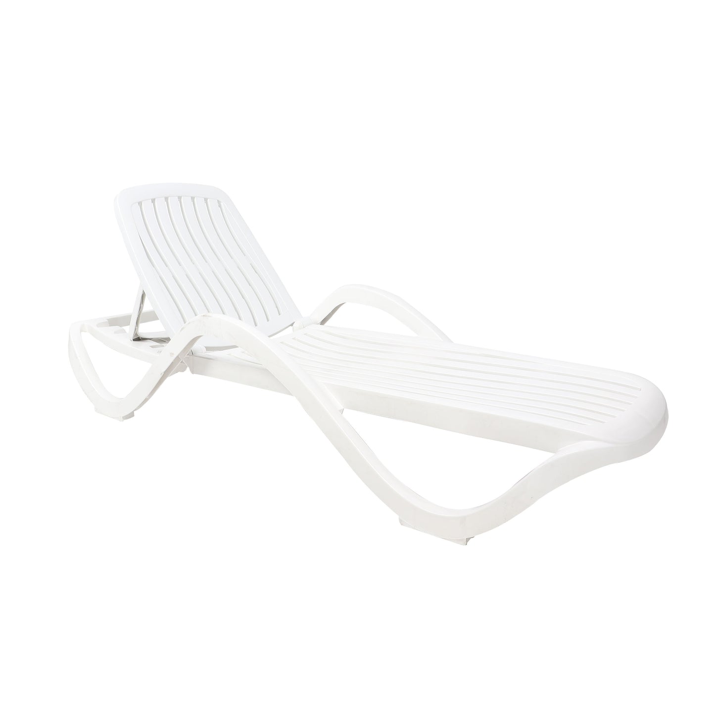 Sezlong de plaja din plastic, alb, 191 x 70.5 cm