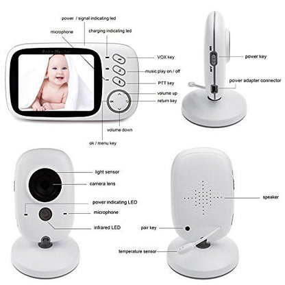 Sistem Baby Monitor cu monitorizare Audio-Video VB 603, Night Vision, Clear View, Monitorizare Temperatura, Alarma, Functie Push to Talk