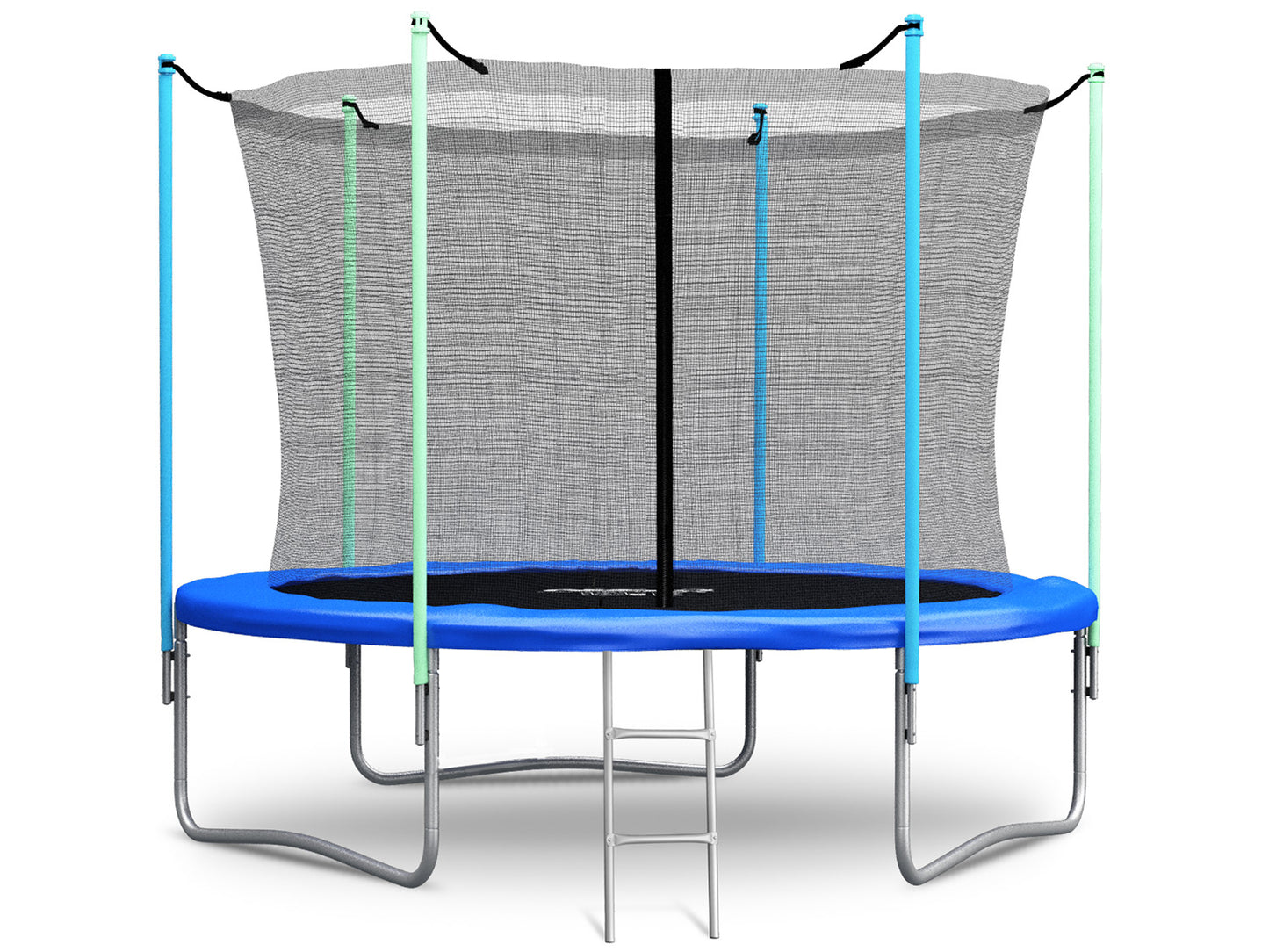 Trambulina 305 CM 'ISP LikeSmart' din Otel, cu Plasa de Protectie, Scara de Acces, Suporta pana la 150 de KG, 54 Arcuri de Sustinere, Certificari GS, TUV, CE