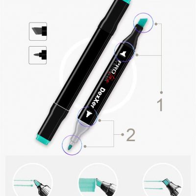 Set Markere Permanente Protone Cu Doua Varfuri 168 Bucati, Culoare Neagra