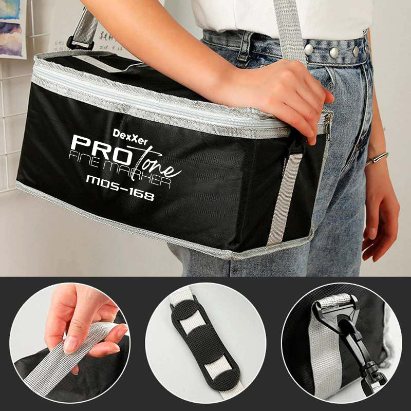 Set Markere Permanente Protone Cu Doua Varfuri 168 Bucati, Culoare Neagra