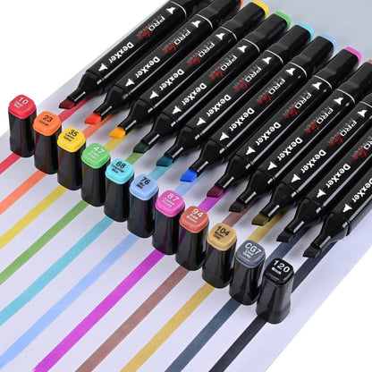 Set Markere Permanente Protone Cu Doua Varfuri 168 Bucati, Culoare Neagra