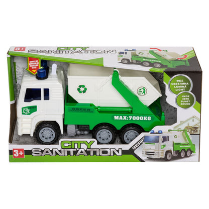 Camion Jucarie de Deseuri Reciclare cu Sunet & Lumini, 27x9x12.5 cm