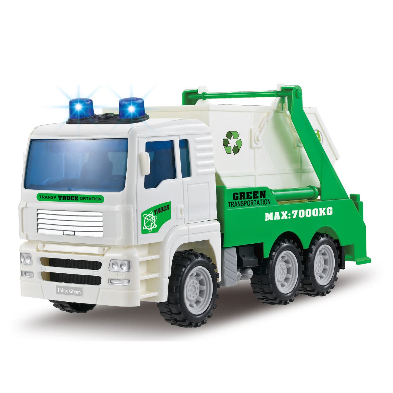 Camion Jucarie de Deseuri Reciclare cu Sunet & Lumini, 27x9x12.5 cm