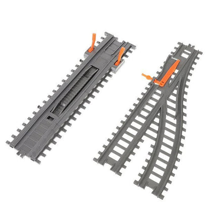 Circuit Trenulet Electric Zenuk - 86 Piese, Locomotiva, Pod Mobil, Accesorii, Lungime Cale Ferata 900 cm, Efecte Luminoase, Gri