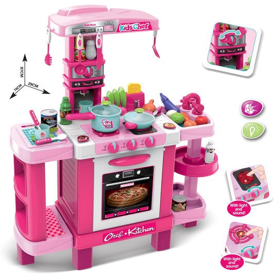 Joc de rol - Bucatarie de jucarie Kids Chef cu accesorii, roz